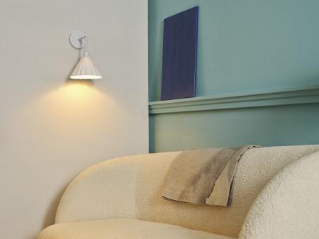 OSRAM Wandleuchte Decor Pulp weiß aus Metall und Pappmaschee mit E14 Fassung