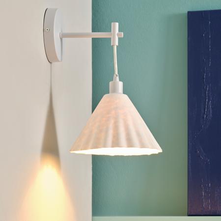 OSRAM Wandleuchte Decor Pulp weiß aus Metall und Pappmaschee mit E14 Fassung