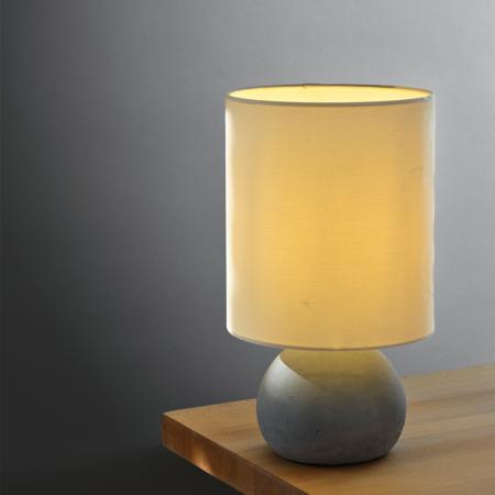 Osram Tischleuchte Decor Impact aus Beton und Textil in Beige / Grau mit E27 Fassung