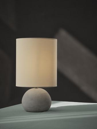 Osram Tischleuchte Decor Impact aus Beton und Textil in Beige / Grau mit E27 Fassung