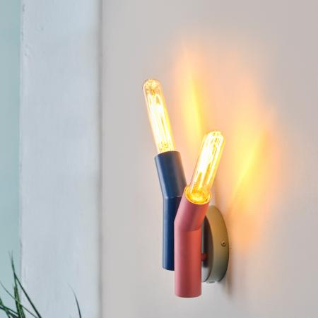 OSRAM 2-flammige Wandleuchte Decor Straw in Multicolor aus Metall mit E27 Fassungen