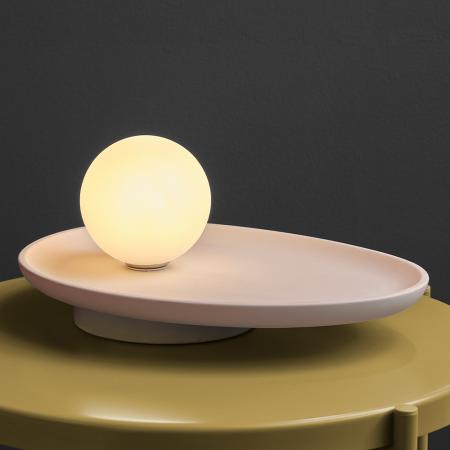 Osram Tischleuchte Decor Plaster Nest aus Gips in Weiß mit G9 Fassung - mit matter Glaskugel & Textilkabel