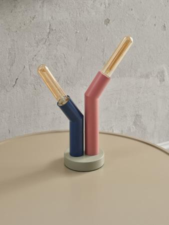 OSRAM 2-flammige Tischleuchte Decor Straw in Multicolor aus Metall mit E27 Fassungen