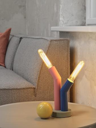 OSRAM 2-flammige Tischleuchte Decor Straw in Multicolor aus Metall mit E27 Fassungen