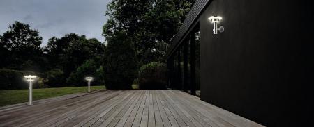 40cm Osram ENDURA STYLE Solar Post Wegeleuchte aus Edelstahl mit Sensor - Bewegungs- & Lichtsensor, 3 Modi, IP44, edles Design für Terrasse & Garten