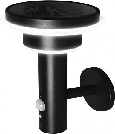 OSRAM ENDURA STYLE Solar Außenbeleuchtung 6W Modern Schwarz mit Sensor - Bewegungs- und Tageslichtsensor, solarbetrieben, ideal für Terrassen und Eingänge