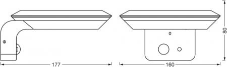 Osram Wandleuchte Endura Style Solar Glow Sensor Wall in Schwarz aus Aluminium - zwei separat steuerbare Lichtringe, warmweißes Licht