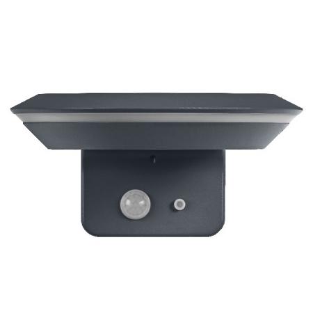 Osram Wandleuchte Endura Style Solar Glow Sensor Wall in Schwarz aus Aluminium - zwei separat steuerbare Lichtringe, warmweißes Licht