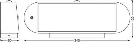 Osram Wandleuchte Endura Style Oval Wall Solar & Sensor in Schwarz aus Aluminium - integrierter Sensor, ohne Strom nutzbar, lange Batterielaufzeit: 30 Mal 60 Sekunden im PIR Modus, Schutzklasse IP44