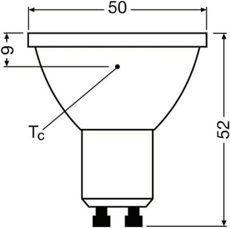 Ledvance GU10 PAR16 Reflektor 120° 6.9W wie 51W dimmbarer warmweißer Strahler 3000K 90Ra mit hoher Farbwiedergabe - mittig Klarglas