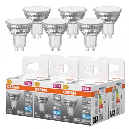 OSRAM GU10  LED STAR PAR16 Strahler 120° 5,6W wie 49W kaltes Licht mit breitem Lichtkegel 6500K