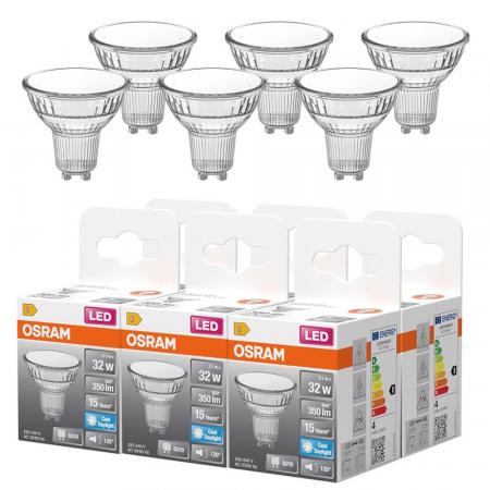 6er Set OSRAM GU10 LED Strahler PAR16 120° Abstrahlwinkel 3,1W wie 32W 6500K Tageslichtweiß