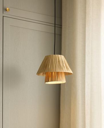 OSRAM Pendelleuchte Decor Bamboo Paper Hut aus nachhaltigem Bambuspapier mit E27 Fassung Ø 28 cm