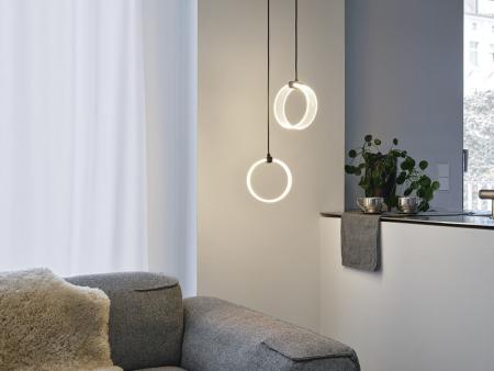 OSRAM Pendelleuchte Decor Circle 2-flammig in Schwarz 8W Ø 15  cm - CLICKCCT - Sehr vielseitig durch eine wählbare Lichtfarbe