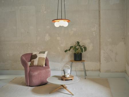 OSRAM 3-flammige Pendelleuchte Decor Clay Nest aus Ton mit matten Glaskugeln mit 3 x G9 Fassung braun