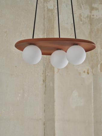 OSRAM 3-flammige Pendelleuchte Decor Clay Nest aus Ton mit matten Glaskugeln mit 3 x G9 Fassung braun