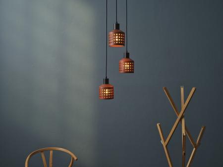 OSRAM Pendelleuchte Decor Clay Windows aus Ton mit E27 Fassung braun