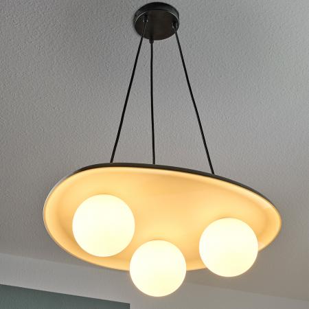 OSRAM Pendelleuchte Decor Concrete Nest aus Beton mit 3 x G9 Fassung grau - mit matten Glaskugeln