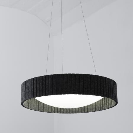 Osram Imposante Pendelleuchte Felt Cylinder aus Filz und Metall in Anthrazit mit warmweißem Licht Ø 50 cm