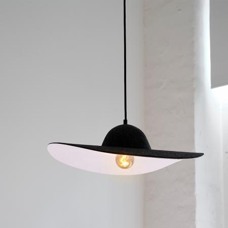 Osram Pendelleuchte Felt Hat aus Filz und Metall in Grau mit mit E27-Fassung Ø 50 cm - Extravaganz in Hutform