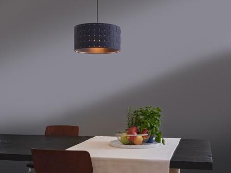 OSRAM Hängeleuchte Decor Felt Weaving aus Filz / Stahl mit E27 Fassung Ø 38cm mit  Textilkabel