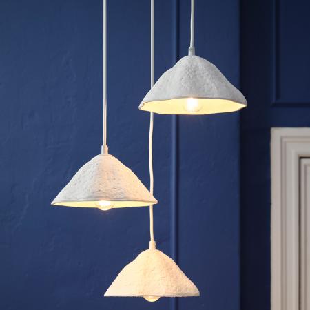 OSRAM Pendelleuchte Decor Lotus Leaf 3-flammig weiß aus Metall und Pappmaschee für 3 x E14