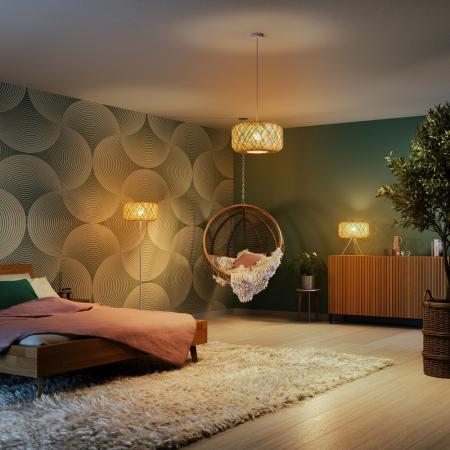 OSRAM Pendelleuchte Decor Paper Bale aus Papier mit E27 Fassung beige