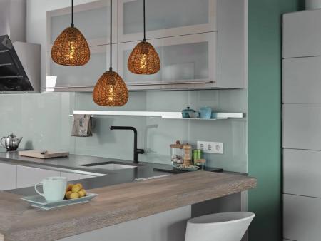 OSRAM Pendelleuchte Decor Paper Drop aus Papier in Tropfenform mit E27 Fassung beige 3-flammig