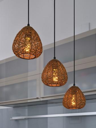 OSRAM Pendelleuchte Decor Paper Drop aus Papier in Tropfenform mit E27 Fassung beige 3-flammig