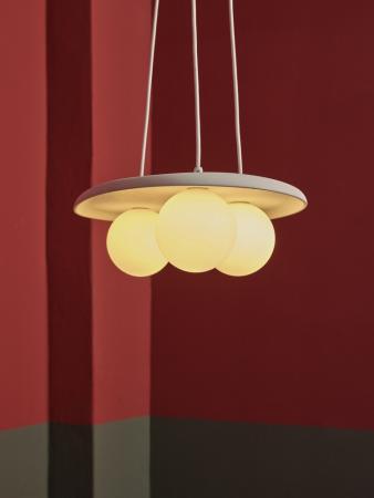 Osram Pendelleuchte Decor Plaster Nest aus Gips in Weiß mit 3 x G9 Fassung - mit matten Glaskugeln & Textilkabel