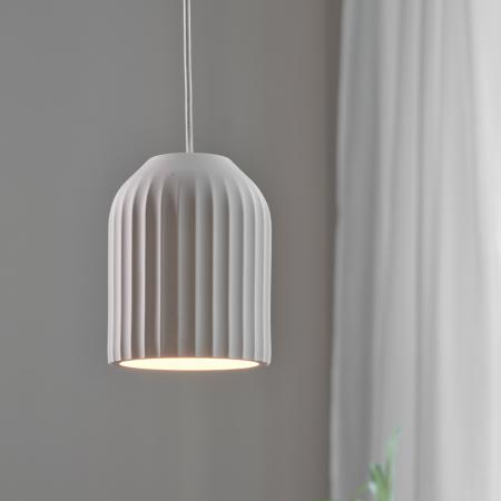 Osram Pendelleuchte Decor Plaster Routes aus Gips in Weiß mit E27 Fassung