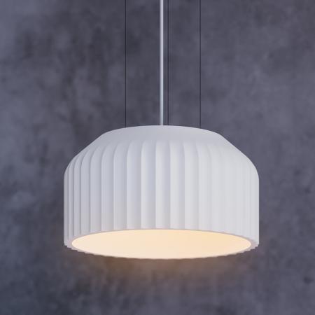 Osram Pendelleuchte Decor Plaster Routes aus Gips in Weiß mit E27 Fassung Ø 30 cm