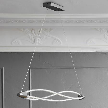 Osram Pendelleuchte Decor Swirl in Dunkelgrau / Transparent dimmbar mit warmweißem Licht - auffälliges Filament-Design