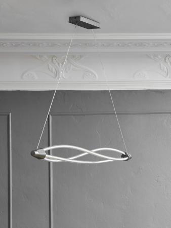 Osram Pendelleuchte Decor Swirl in Dunkelgrau / Transparent dimmbar mit warmweißem Licht - auffälliges Filament-Design