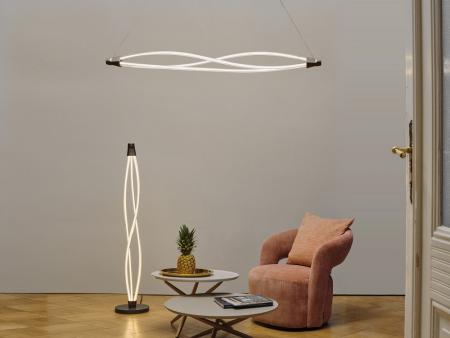 Osram Pendelleuchte Decor Swirl in Dunkelgrau / Transparent dimmbar mit warmweißem Licht - auffälliges Filament-Design