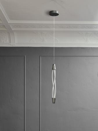 Osram Pendelleuchte Decor Swirl in Dunkelgrau / Transparent dimmbar mit warmweißem Licht - auffälliges Filament-Design