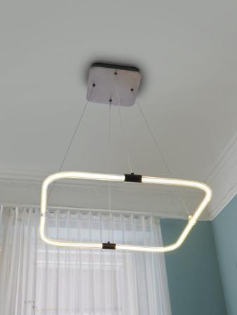 Osram Pendelleuchte Decor Tetragon in Anthrazit / Transparent 3-stufige dimmbar mit warmweißem Licht - imposantes Filament-Design