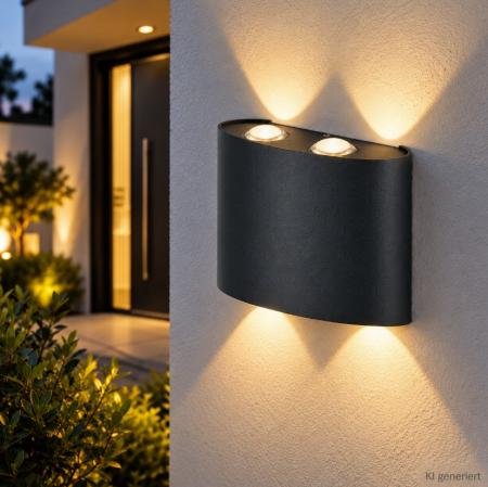 OSRAM ENDURA STYLE UPDOWN DECO II 11W LED-Außenwandleuchte Anthrazit, 3.000 K Warmweiß, 550 lm, IP44