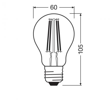 Ledvance E27 Retrofit CLASSIC LED Lampe klar 5.9W wie 60W 2700K warmweiß 827