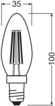 OSRAM E14  LED Kerzen Lampe Star Classic B 40 Filament 3.4W wie 40 W tageslichtweiß 6500K