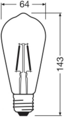 OSRAM E27 Star Classic Edison 25 Filament 1.8W wie 25W warmweißes Licht klar