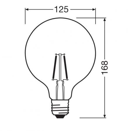 Ledvance E27 LED Filament Kugellampe Globe125 Classic klar 5,9W wie 60W 2700K warmweißes Licht