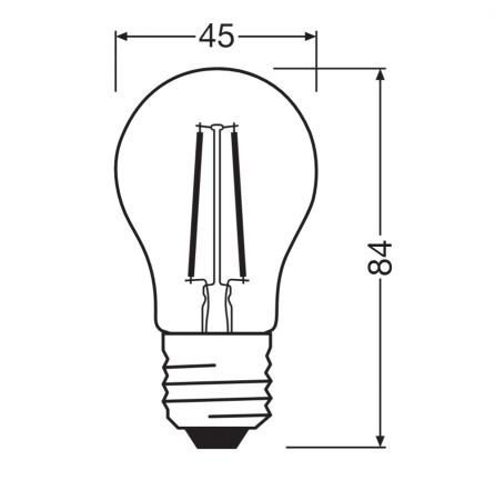 Ledvance E27 CLASSIC Filament LED Tropfen Lampe klar 1W wie 25W 2700K warmweiß