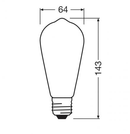 OSRAM E27 LED Lampe Star Classic Edison 55 Kolbenform warmweißes Licht 5,4W wie 55W opalweiss mattiert dekorativ