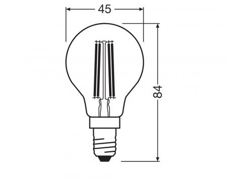 Ledvance E14 LED Tropfenlampe Classic P 40 Filament klar 3,4W wie 40W 2700K warmweißes Licht