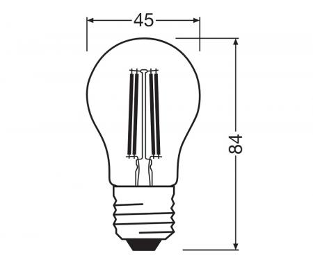 Ledvance E27 CLASSIC Filament LED Tropfen Lampe matt 5,9W wie 60W 2700K warmweiß