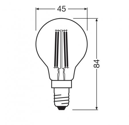 Ledvance E14 LED Tropfenlampe Classic klar 5,9W wie 60W 2700K warmweißes Licht