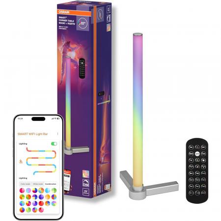 Osram SMART+ WIFI  TABLE CORNER Magic Tischleuchte RGBW Farbwechsel Remote Control Dimmbar Silber