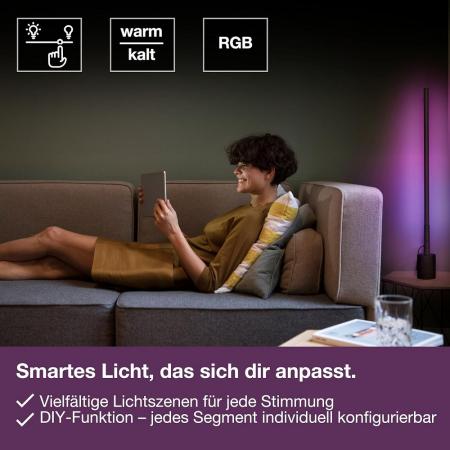 80cm OSRAM WiFi Smart+ WiFi LED Stehleuchte Corner SLIM mit RGBW in Schwarz  - DIY- & Musikrhythmusfunktion
