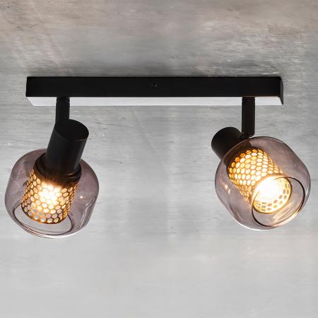 OSRAM Decor 2er Spot Firefly in Schwarz - warmweißes Licht, dimmbar, Metall/Glas